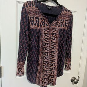 Lucky Brand Women's Long Sleeve Top Button down sz med
